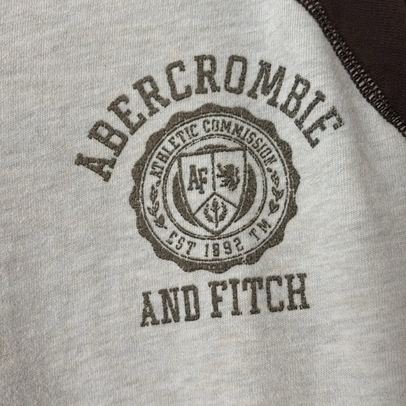 Men’s Abercrombie & Fitch Muscle Vintage Tee, XXL, Oatmeal/Brown - Picture 2 of 5